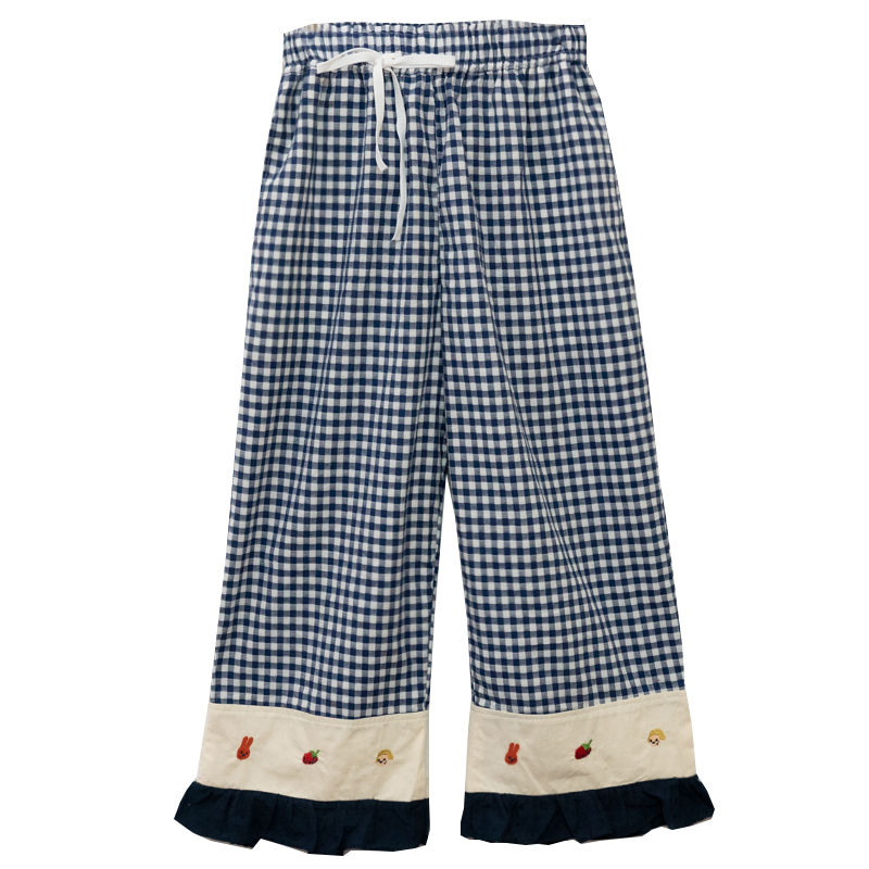 Women's Casual Cropped Wide Leg Pants Navy - Shop at LoveMi