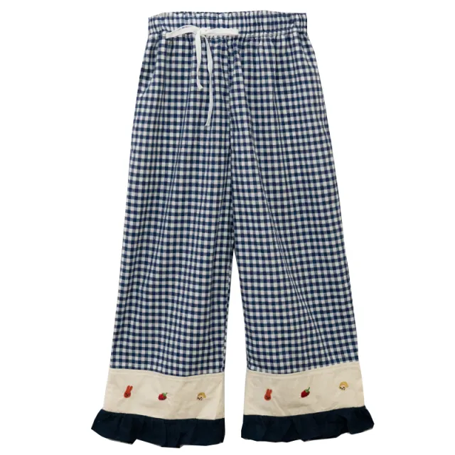 Women's Casual Cropped Wide Leg Pants Navy - Shop at LoveMi