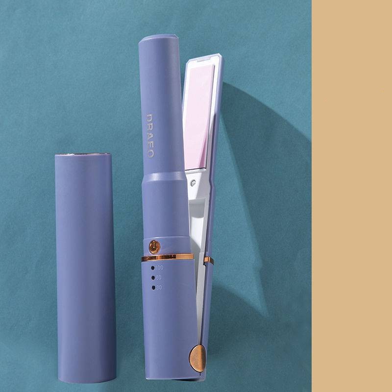 Portable USB Charging Curling Stick Straight Curling Dual purpose Small Splint Purple - Shop at LoveMi