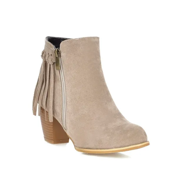 European And American Autumn And Winter Short Knight Boots Apricot - Shop at LoveMi