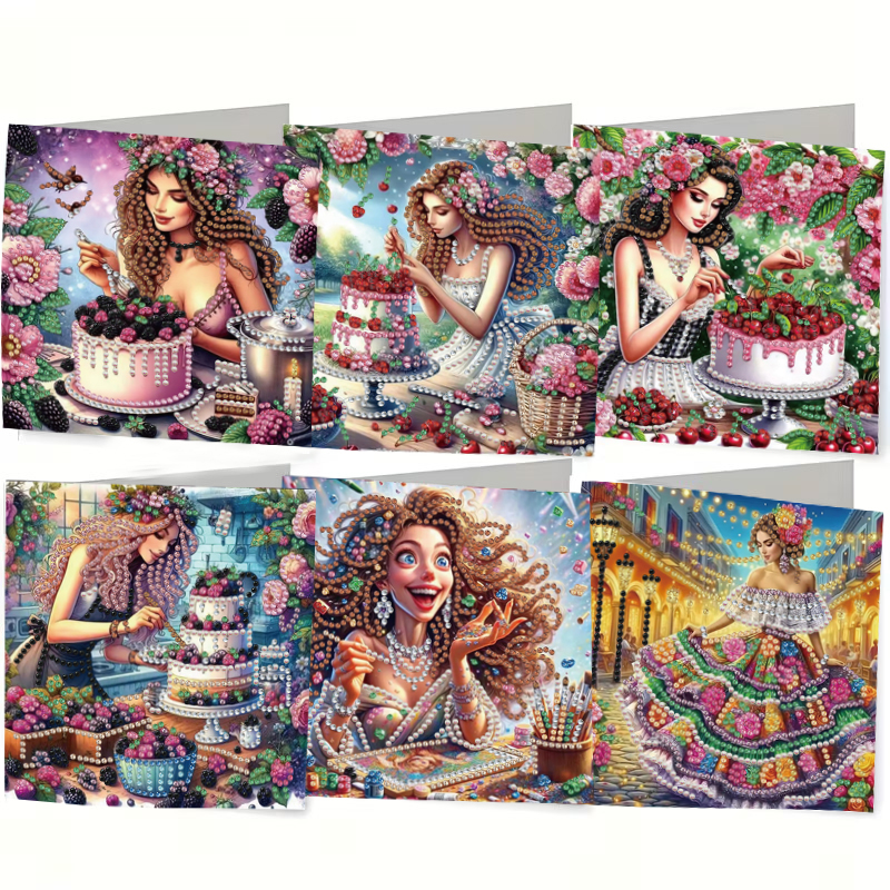DIY Diamond Painting Kit Birthday Card Kit, Unique Mom Birthday Pattern Design, Water Diamond Painting Art Mosaic Postcards, Festival Cards Perfect For Families, Friends, And Lovers, Handmade