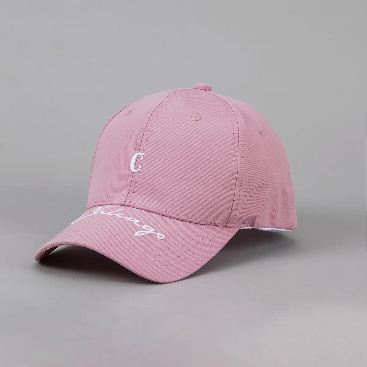 Men's And Women's Solid-color Embroidered Letter C