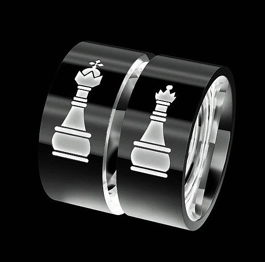 Title 3, Festive Gift KING QUEEN Ring Chess King