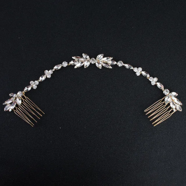 Bun Hair Accessories Crystal Flower Style Hair Comb To Comb Gold - Shop at LoveMi
