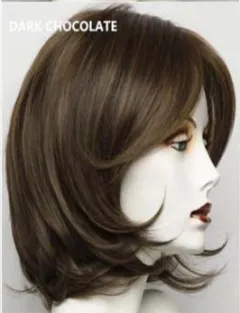 Women's Short Curly Hair Wig Partial High Temperature Silk Chemical Fibre Headgear - Dark Chocolate - View 1