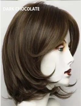 Women's Short Curly Hair Wig Partial High Temperature Silk Chemical Fibre Headgear - Dark Chocolate