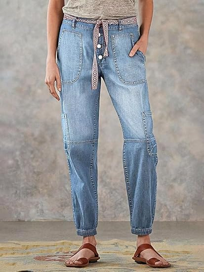Women's High Waist Lace Up Jeans Wide Leg Full Length With Sexy Corset Style Side Lacing Statement Denim For Parties And Festivals Dark Blue Size14 - Shop at LoveMi