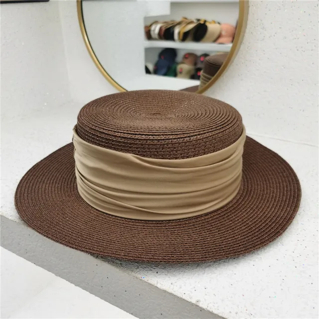 Summer Women's Simple Flat Top Holiday Visor Hat Brown - Shop at LoveMi