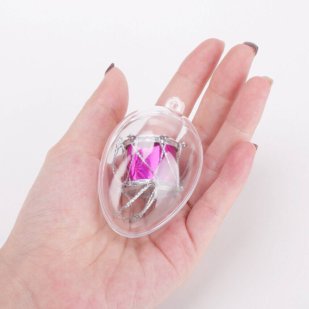 5 PCS Clear Plastic Christmas Balls Baubles Sphere Fillable Xmas Tree Ornament