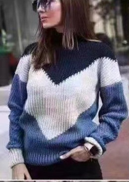 Women's Autumn And Winter Stitching Striped Knit Sweater 4 Style - Shop at LoveMi