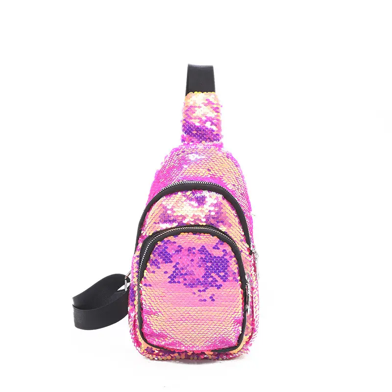 Fashion Sequined Small Bag, Chest Colorful Waist