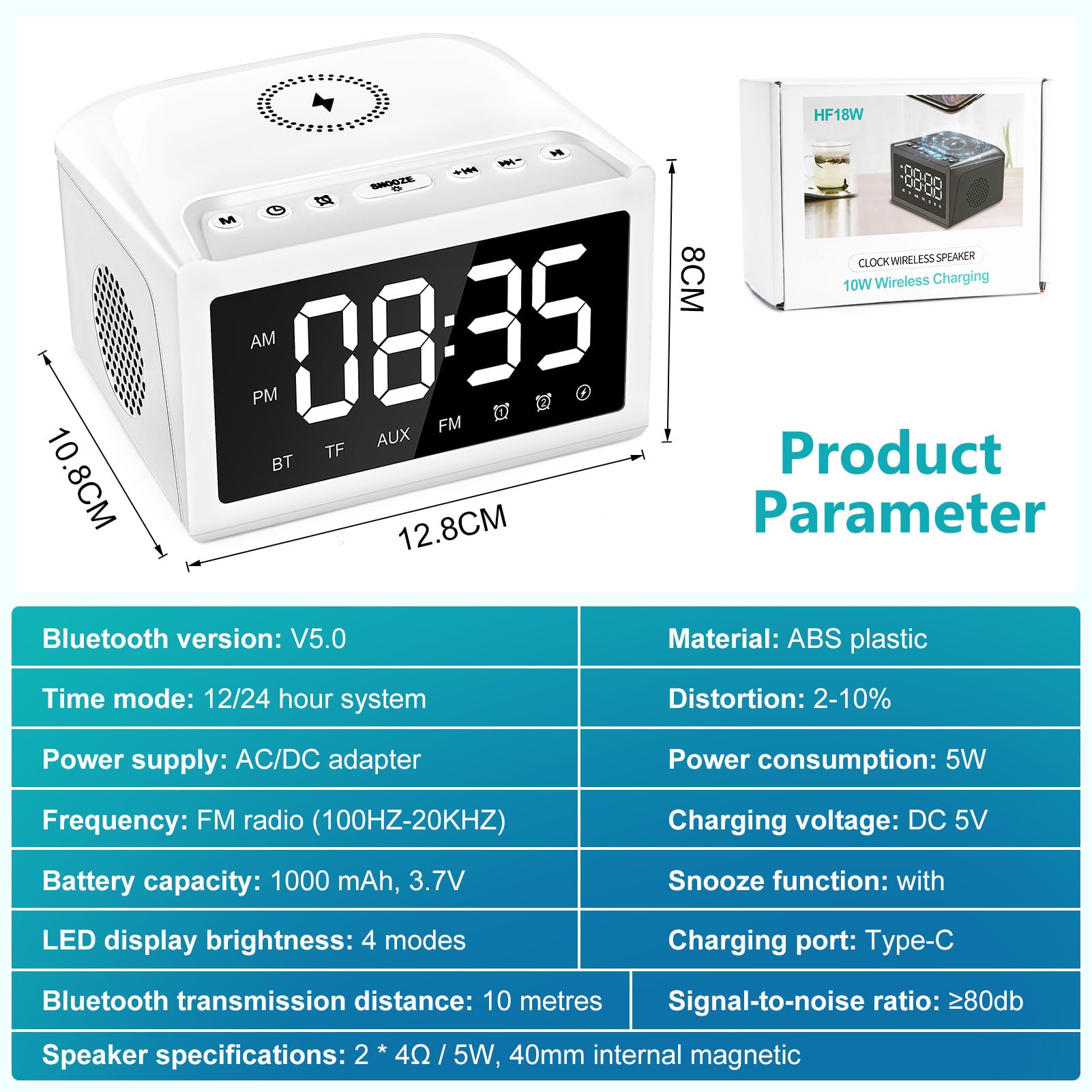 Alarm Clocks Bedside, Digital Alarm Clock Radio With Bluetooth Speaker, USB... 3