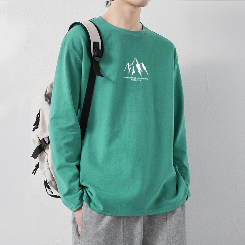 Loose Casual Cotton Long Sleeve T-shirt For Men