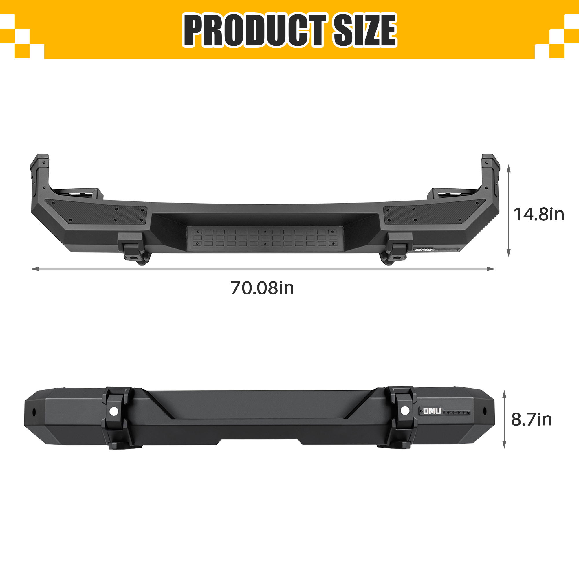 Steel And Aluminum Rear Bumper For Jeep Wrangler JL 2018