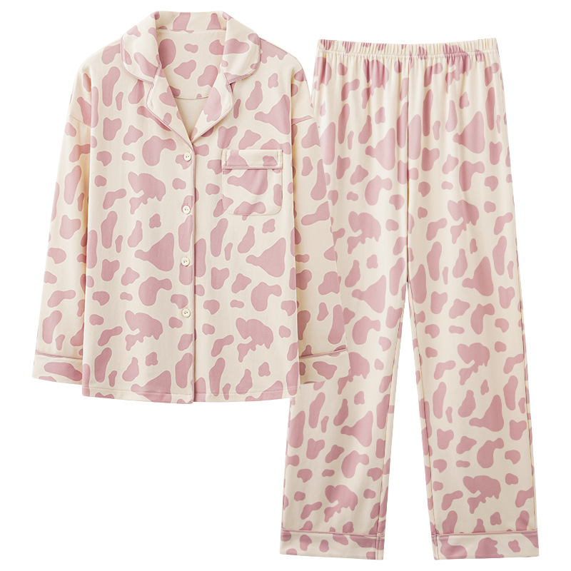 Women's Fashion Casual Cotton Long-sleeved Home Wear Set