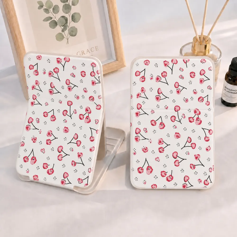 Cute Cherry Print Folding Compact Mirror
