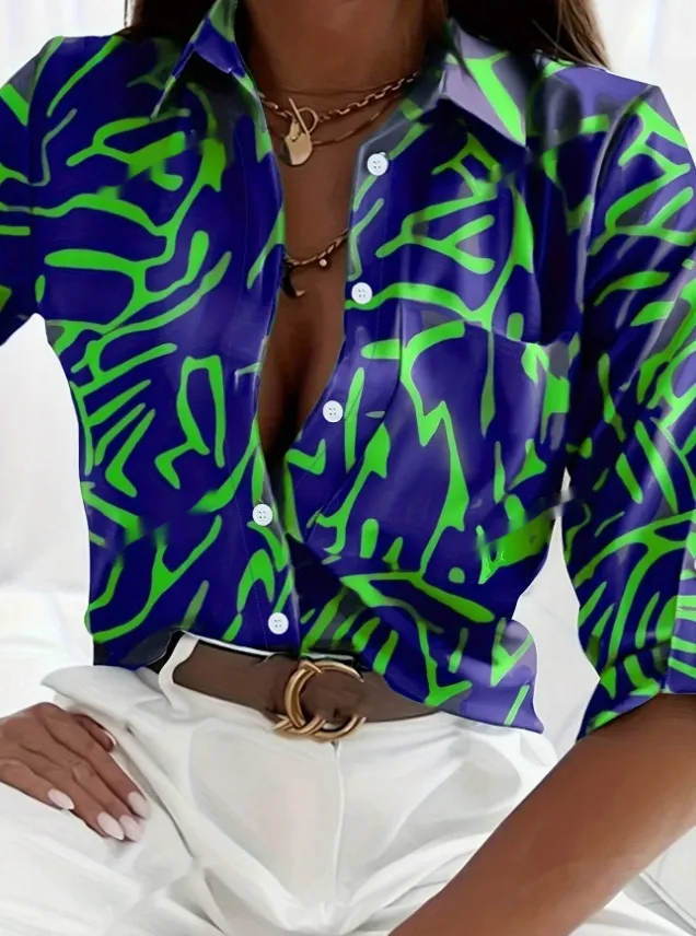 Women's Spring Summer Long Sleeve Casual Shirt Multicolour - Shop at LoveMi