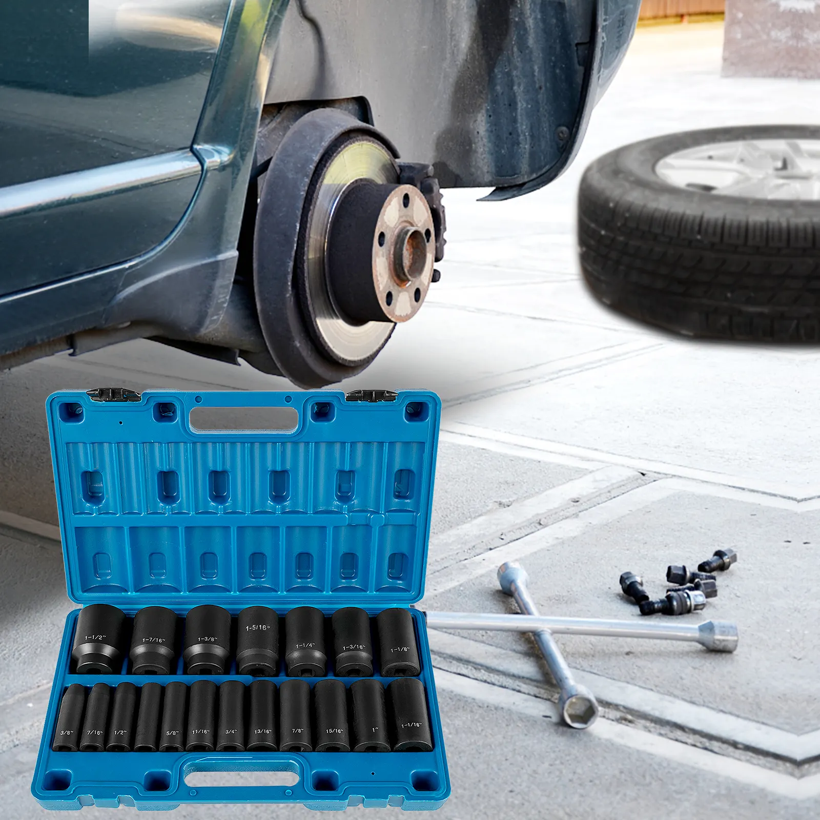 VEVOR Impact Socket Set Sockets, Deep Socket
