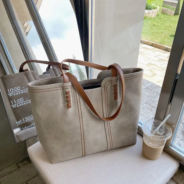 New Fashion Atmosphere Simple Tote Bag Retro Grey - Shop at LoveMi