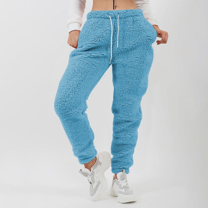 Title 3, Solid color fleece sweatpants trousers with poc...