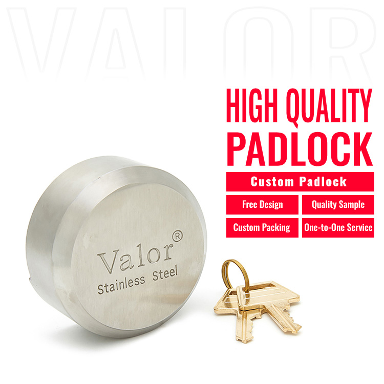 73mm Heavy Duty Puck Lock Hardened Stainless Steel Hidden Shackle Padlock For Trailer Truck Garage