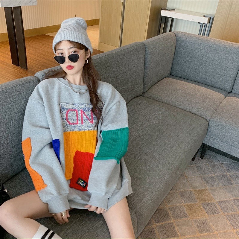 Design Plus Velvet Brushed Stitching Wool Sweater