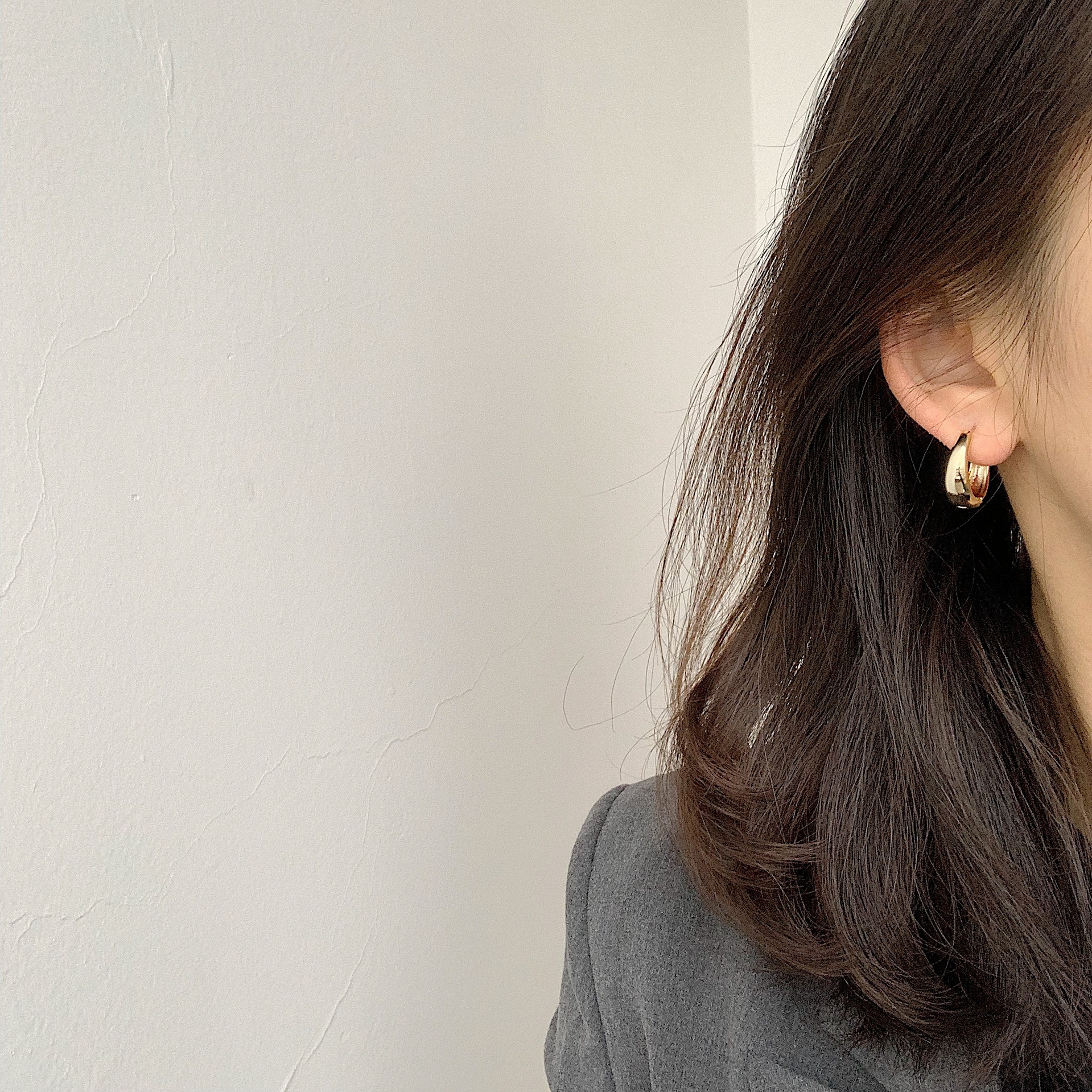 Women's Gold-plated Simple Metal Small Ring Earrings