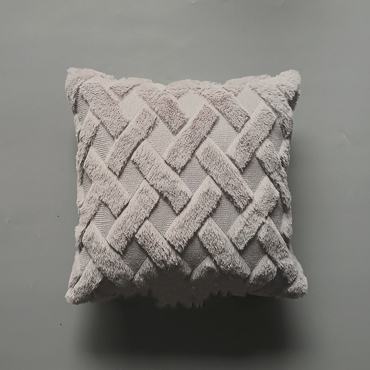 Light grey plush pillowcase