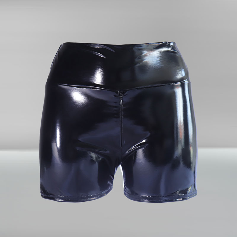 Summer Men's Leather Shorts Invisible Zipper Convenient Mirror