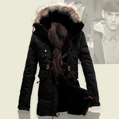 Men Winter Coat Lamb Wool Liner Thick Padded Jacket