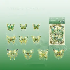 Mocard PET Sticker Package Boundless Butterfly Spectrum Series Three-dimensional Ice Crystal Laser Gold INS Style Butterfly Notebook Gu Nano SIM - ... - View 1