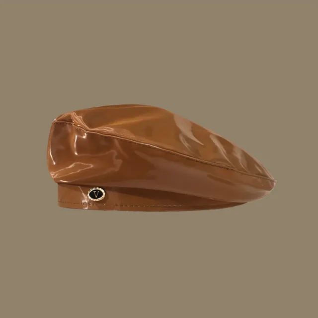 Bright Leather Berets For Children Art Chocolate Label V - Shop at LoveMi