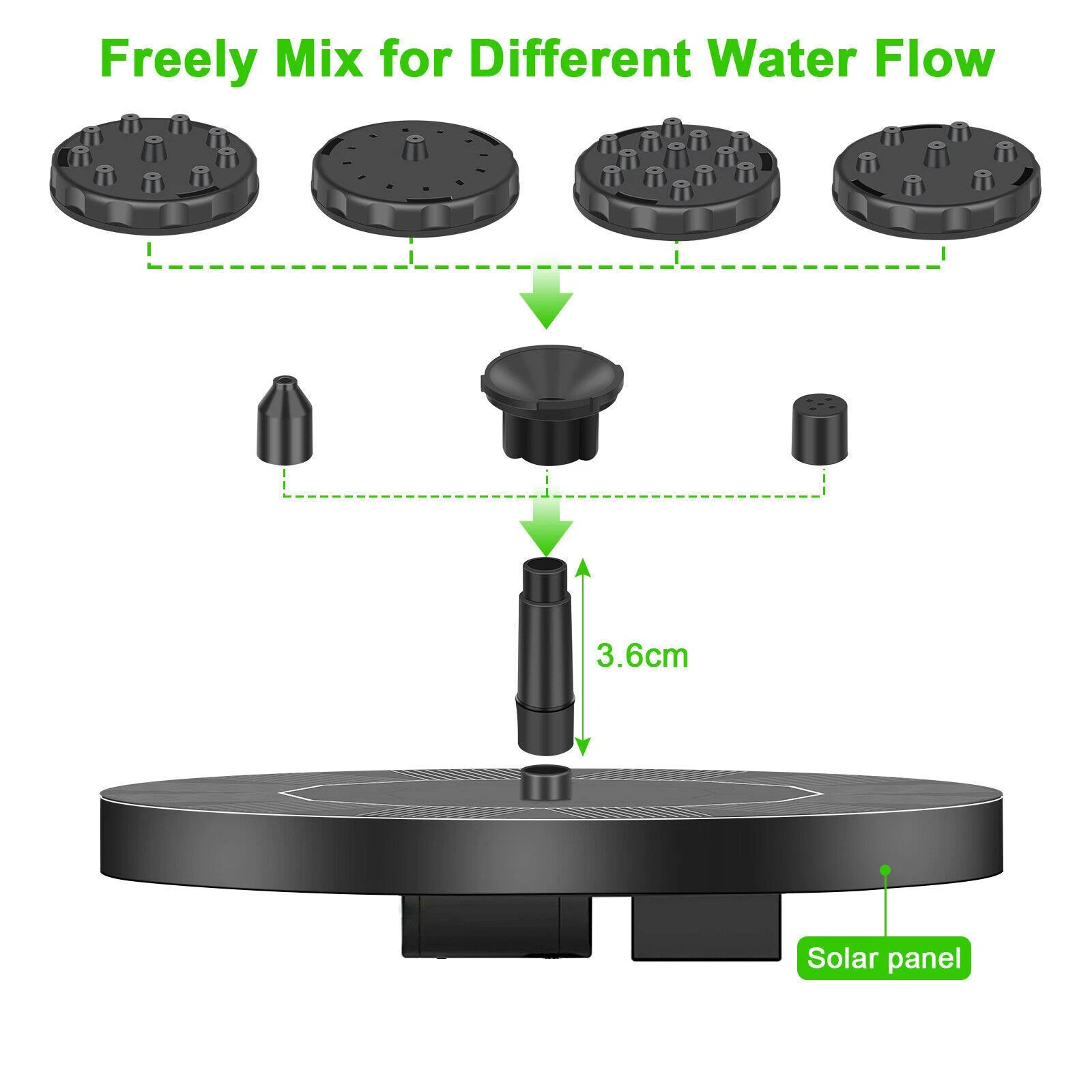 Solar Powered Floating Pump Water Fountain Bird Bath Pond Pool Garden Dccor — image 4