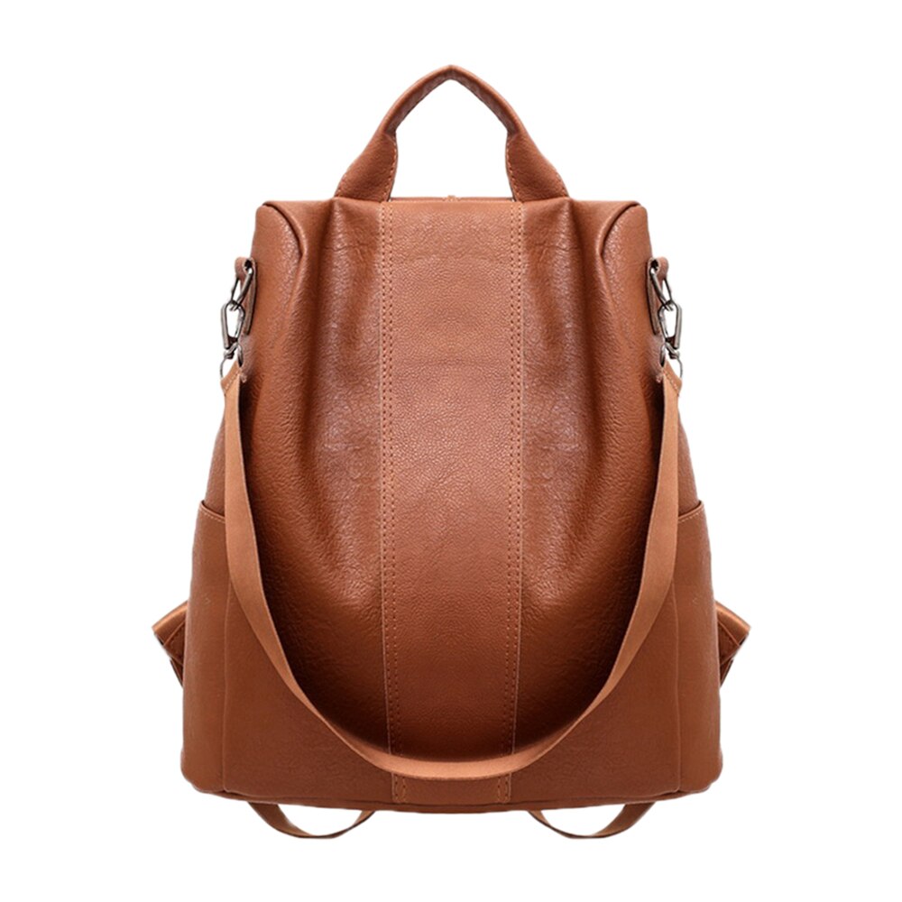 PU Leather Zipper Lady Schoolbag Anti Theft Backpacks Waterproof Shoulder Bag
