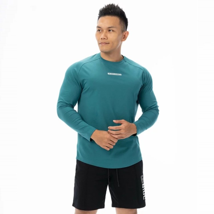 Green SPORTS FITNESS LONG SLEEVE T-SHIRT MEN