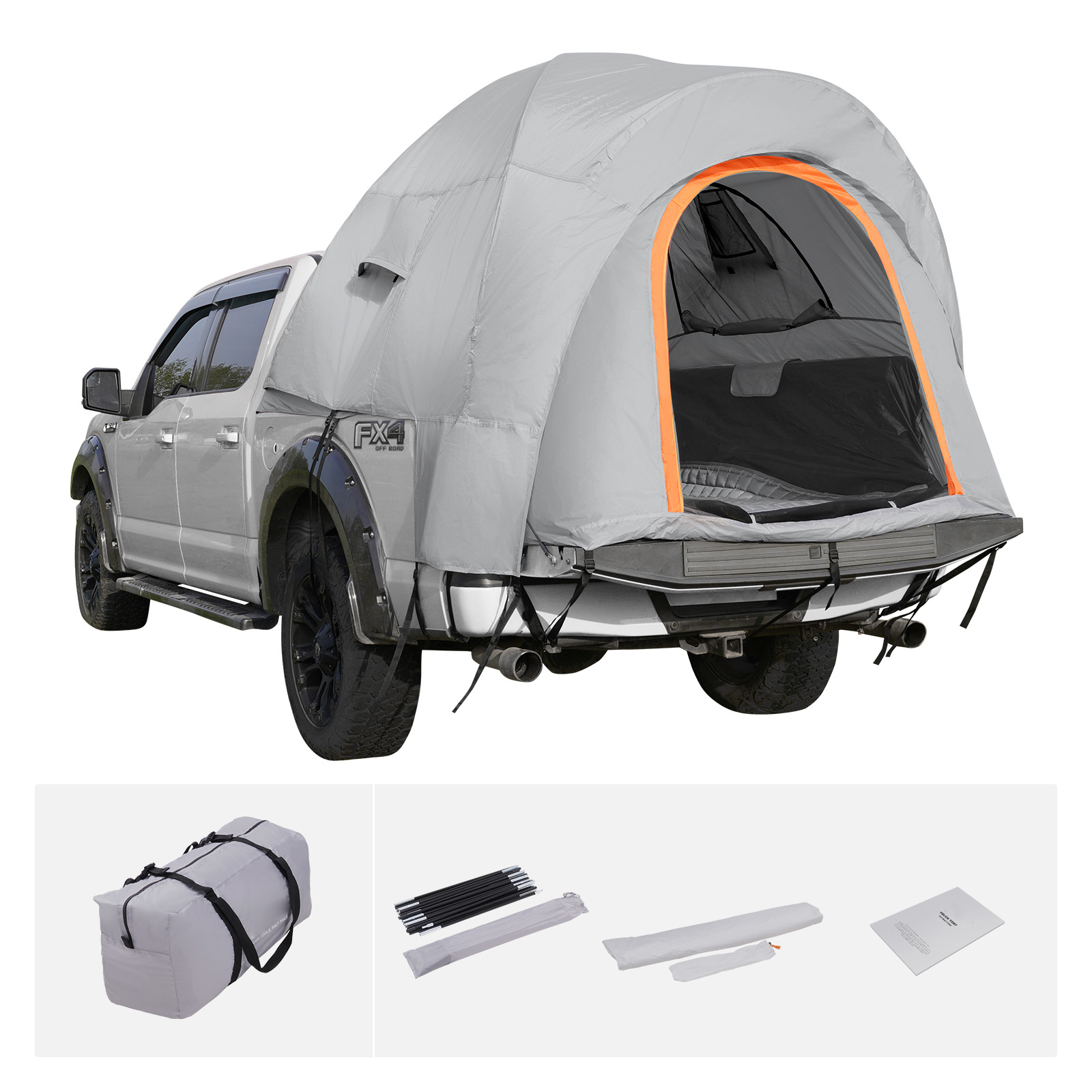 8'x8' SUV Camping Tent, Double Layer PU2000mm Waterproof Rear Tailgate Tent, 6-8 Person Large Capacity Van Hatch Tent With Rain Layer & Carry Bag, Universal Fit For SUV, Minivan, Truck, Jeep Wrangler
