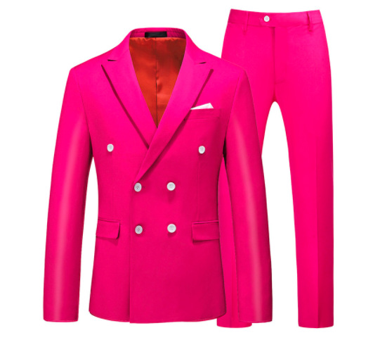 Men 2 Pieces Slim Fit Casual Tuxedo Suit Male Suits Set - Picture 13 of 16