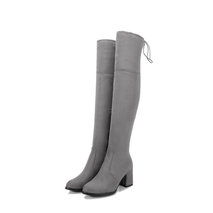 Title 7, Warme Overknee-Stiefel für Damen, mit hohem, di...