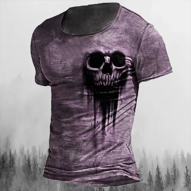 Printed Men's T Shirt Vintage Horror Skull Top Ti2568 - Shop at LoveMi