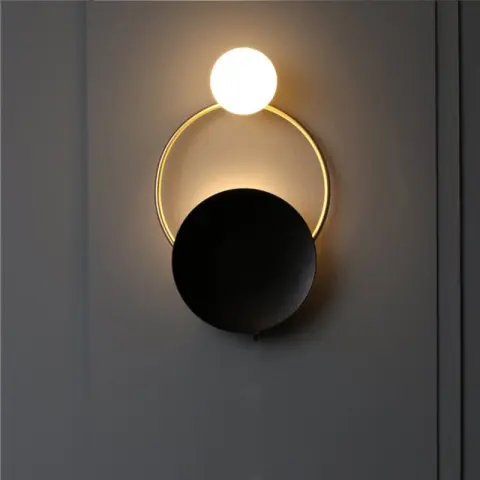 Post-modern Ring Wall Lamp Hotel Restaurant Innovative