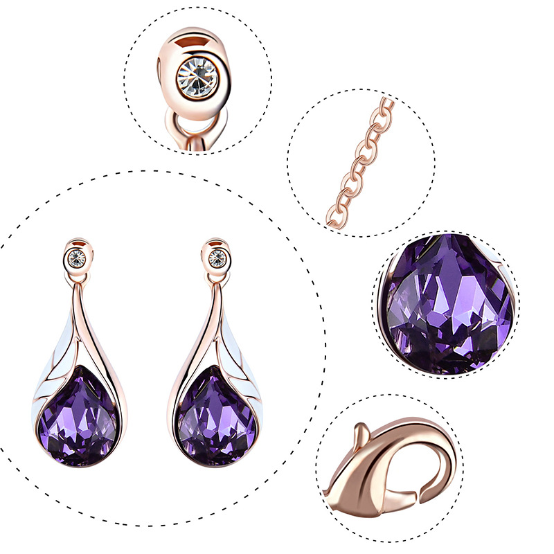 Drop-shaped Painting Oil Jewelry Alloy Inlaid Glass