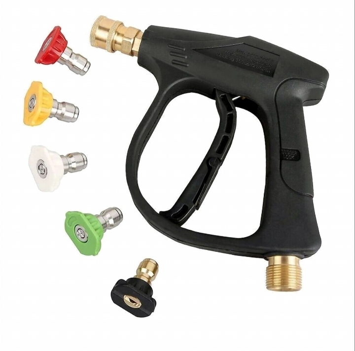 Short Wand High Pressure Car Wash Gun Heavy-Duty Brass Connector Power Washer thumbnail 9
