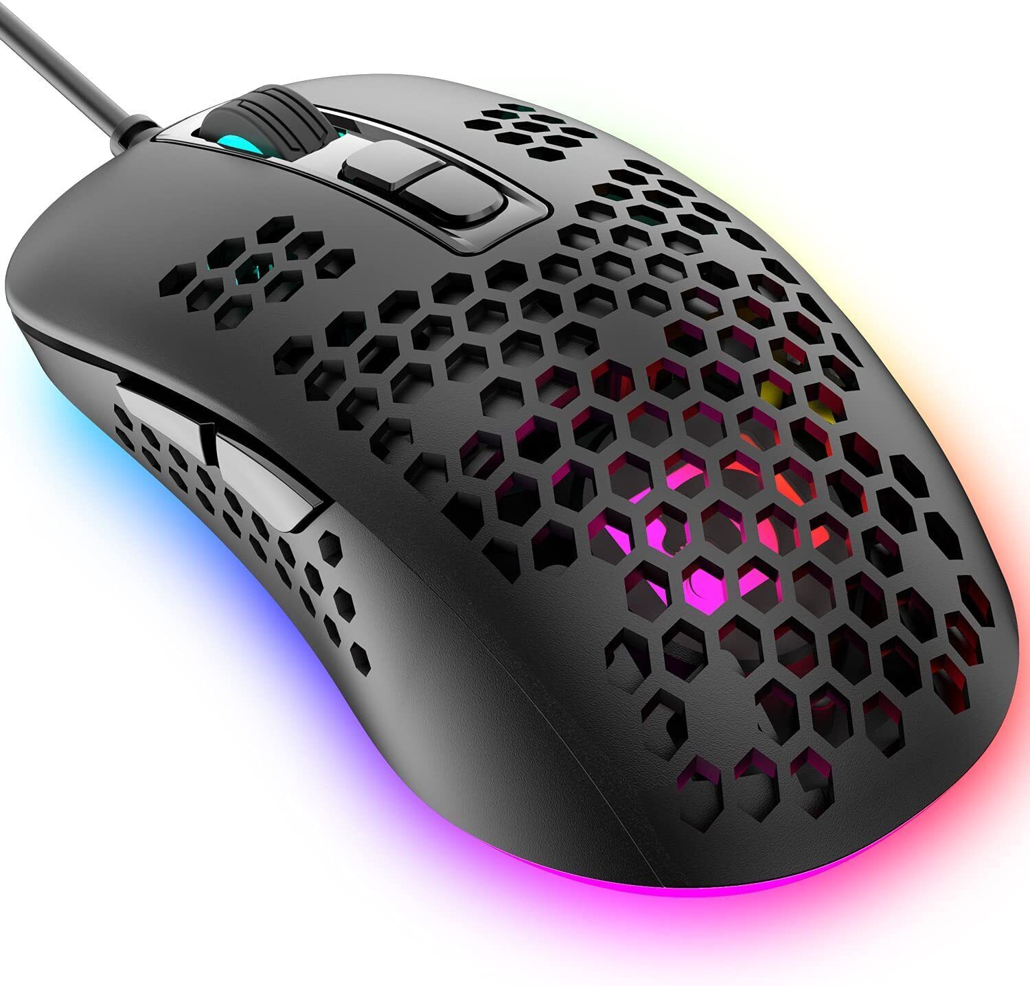 Ratón Gaming Ultraligero con Luz LED, 2400 DPI Ajustable - imagen 1