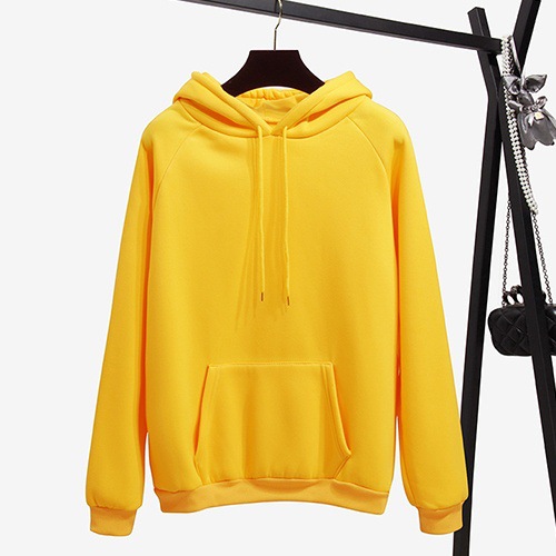 Title 2, Pure Color Plus Velvet Padded Hooded Sweater