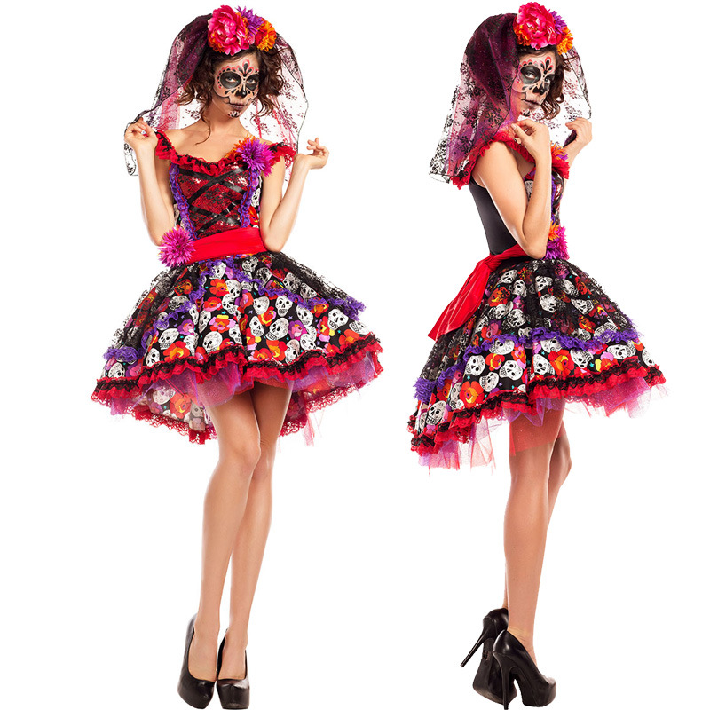 Skeleton Skirt Ghost Zombie Demon Costume A8527 Xl - Shop at LoveMi