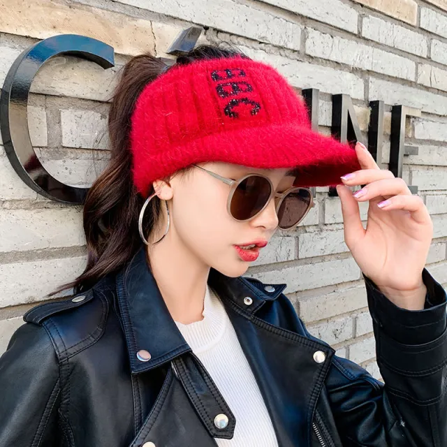 Women's Wool Hat Knitting In Autumn And Winter Red - Shop at LoveMi