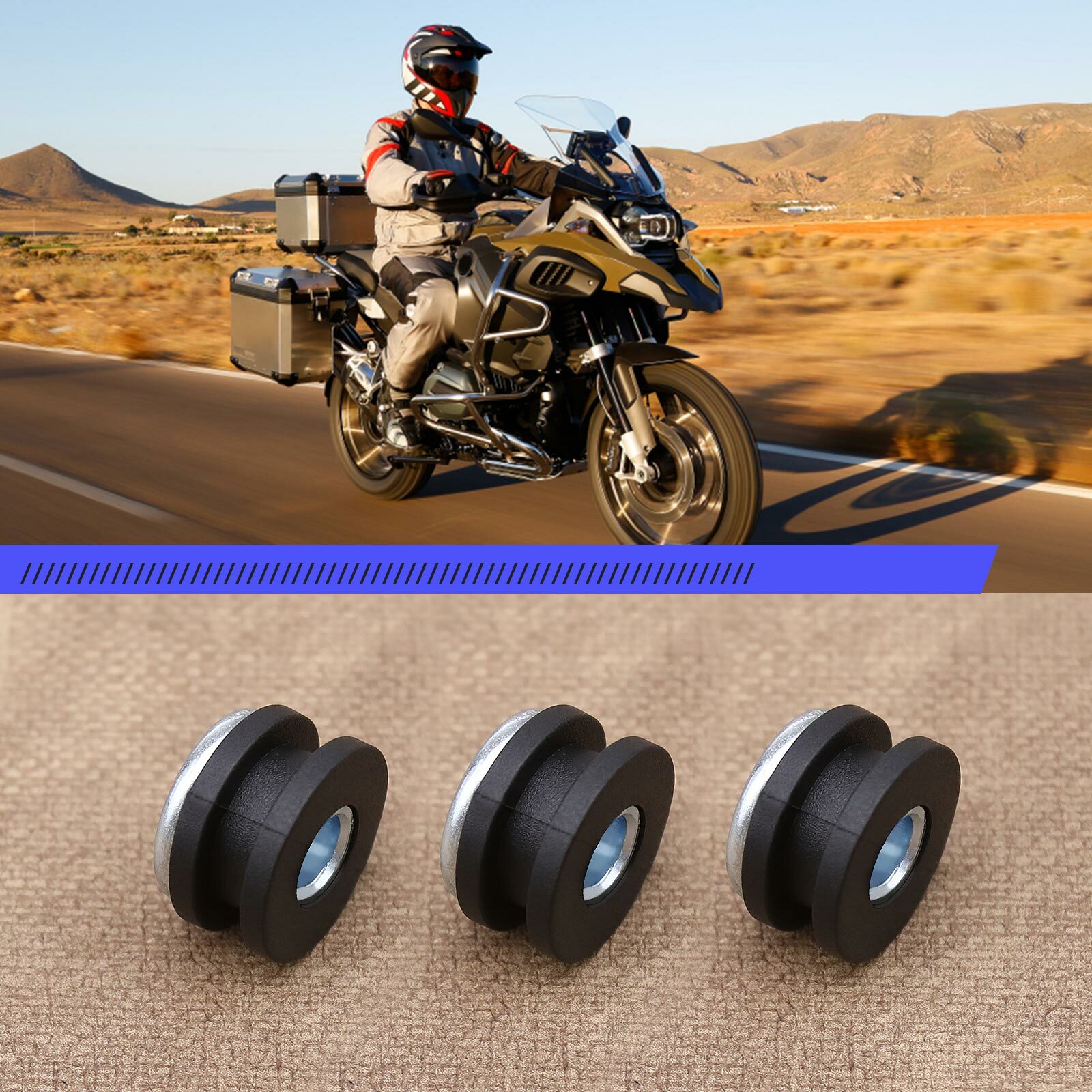 10PCS 6mm Motorcycle Rubber Washers Sleeve Fairing Grommets — image 6