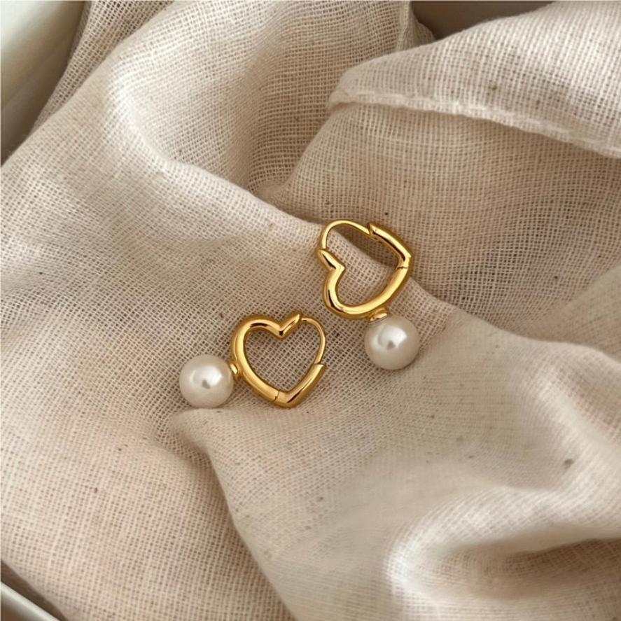 Title 10, Womens 925 Sterling Silver Pearl Heart Earring...