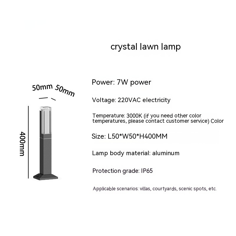 Crystal Lawn Lamp 40CM