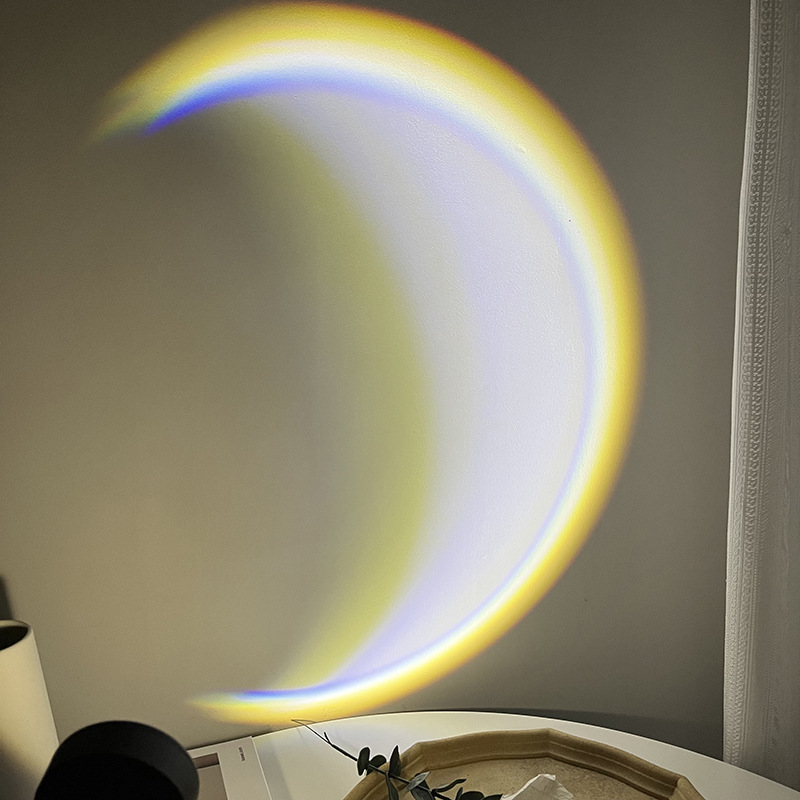 USB Moon Sunset LED Projector – Rainbow Neon Atmosphere Night Light - Image 4